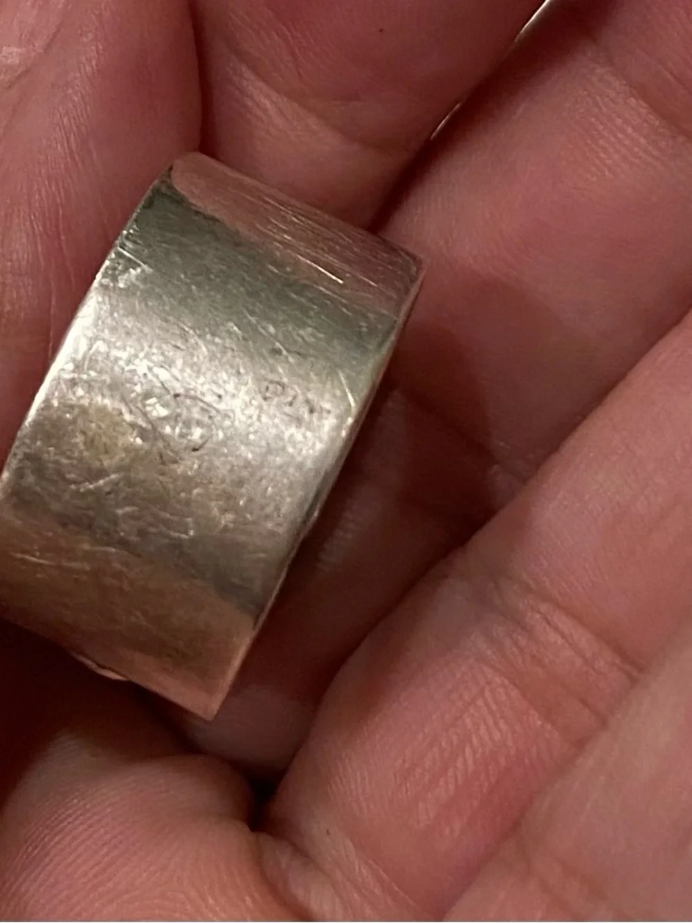 Sterling Silver Textured Circle Statement Ring - Silver